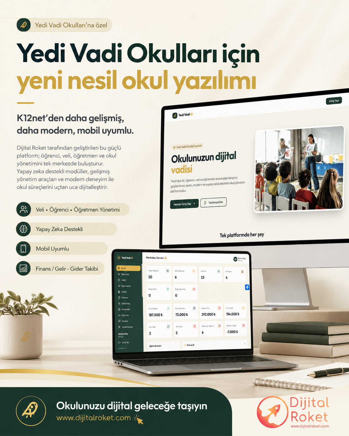  Okula Özel Okul Yönetim Yazılımı | K12net'e Alternatif Çözüm - Dijital Roket - görsel 3