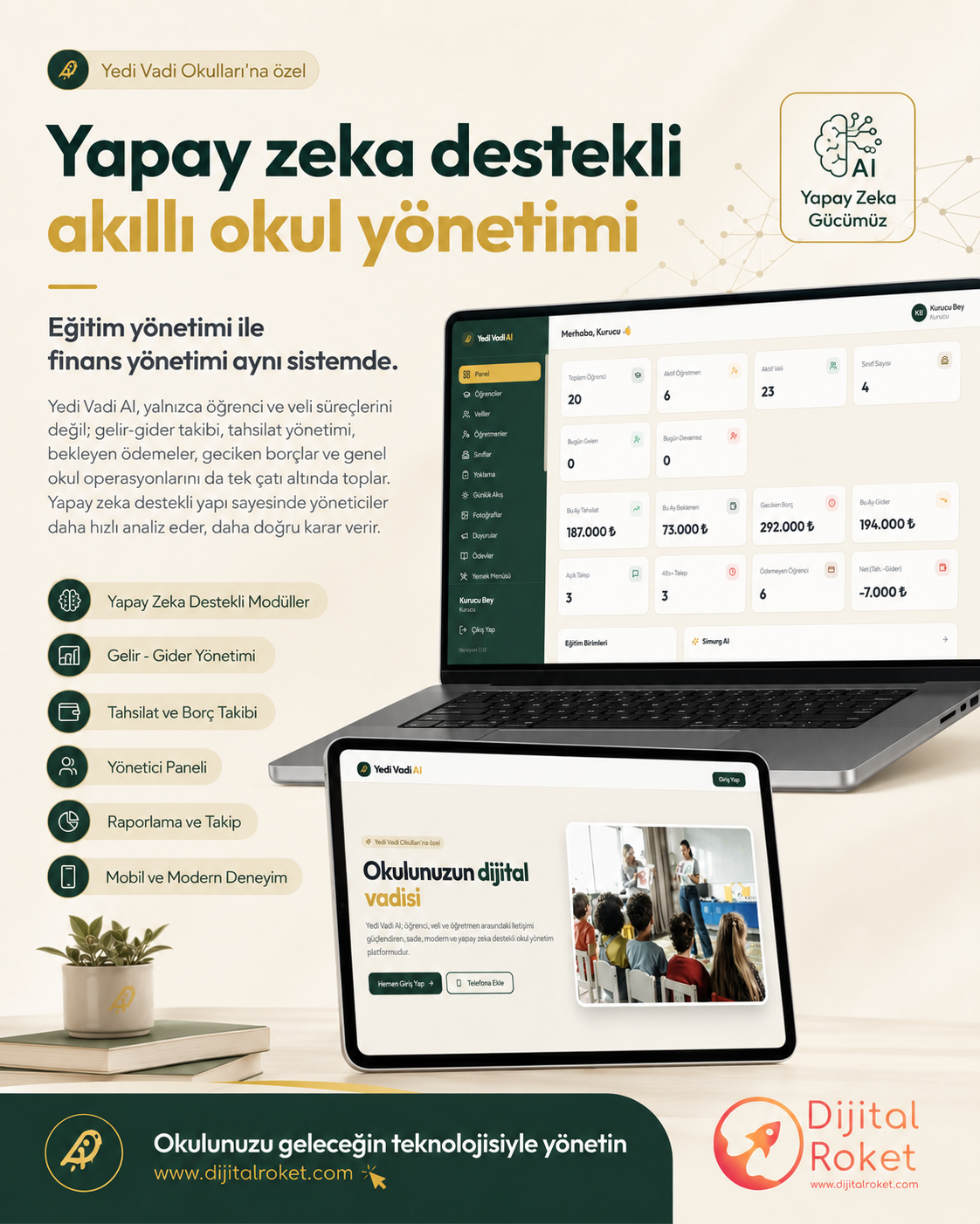  Okula Özel Okul Yönetim Yazılımı | K12net'e Alternatif Çözüm - Dijital Roket - görsel 1