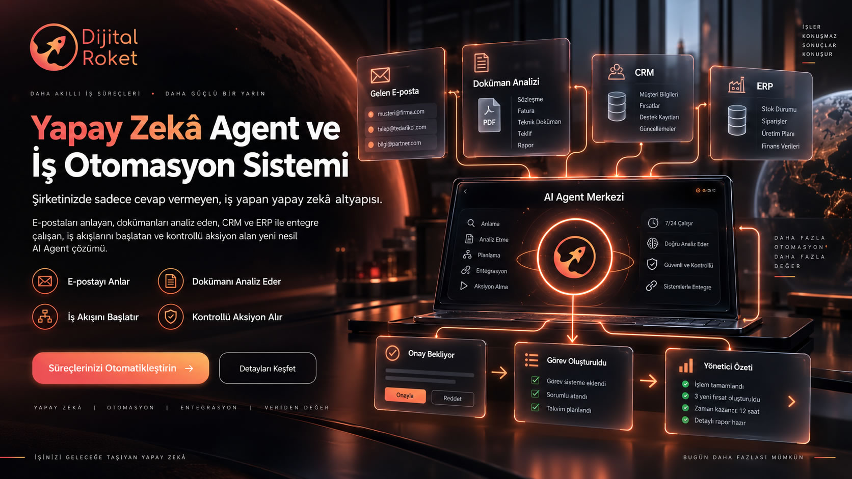 Yapay Zekâ Agent ve İş Otomasyon Sistemi