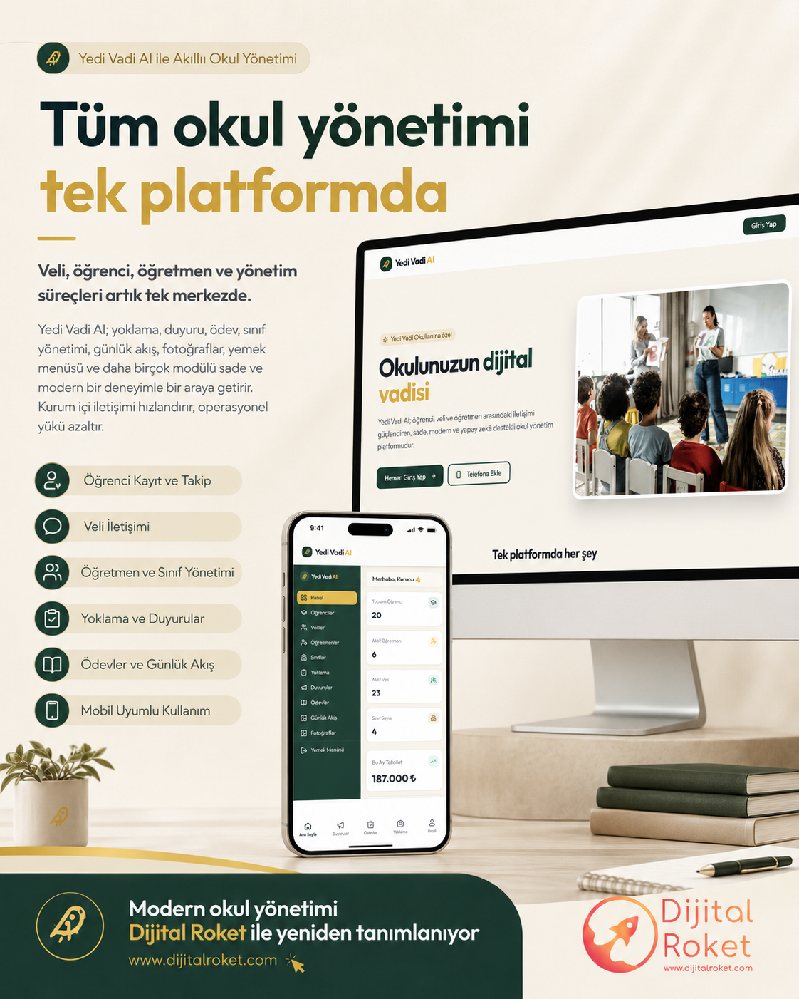  Okula Özel Okul Yönetim Yazılımı | K12net'e Alternatif Çözüm - Dijital Roket - görsel 2