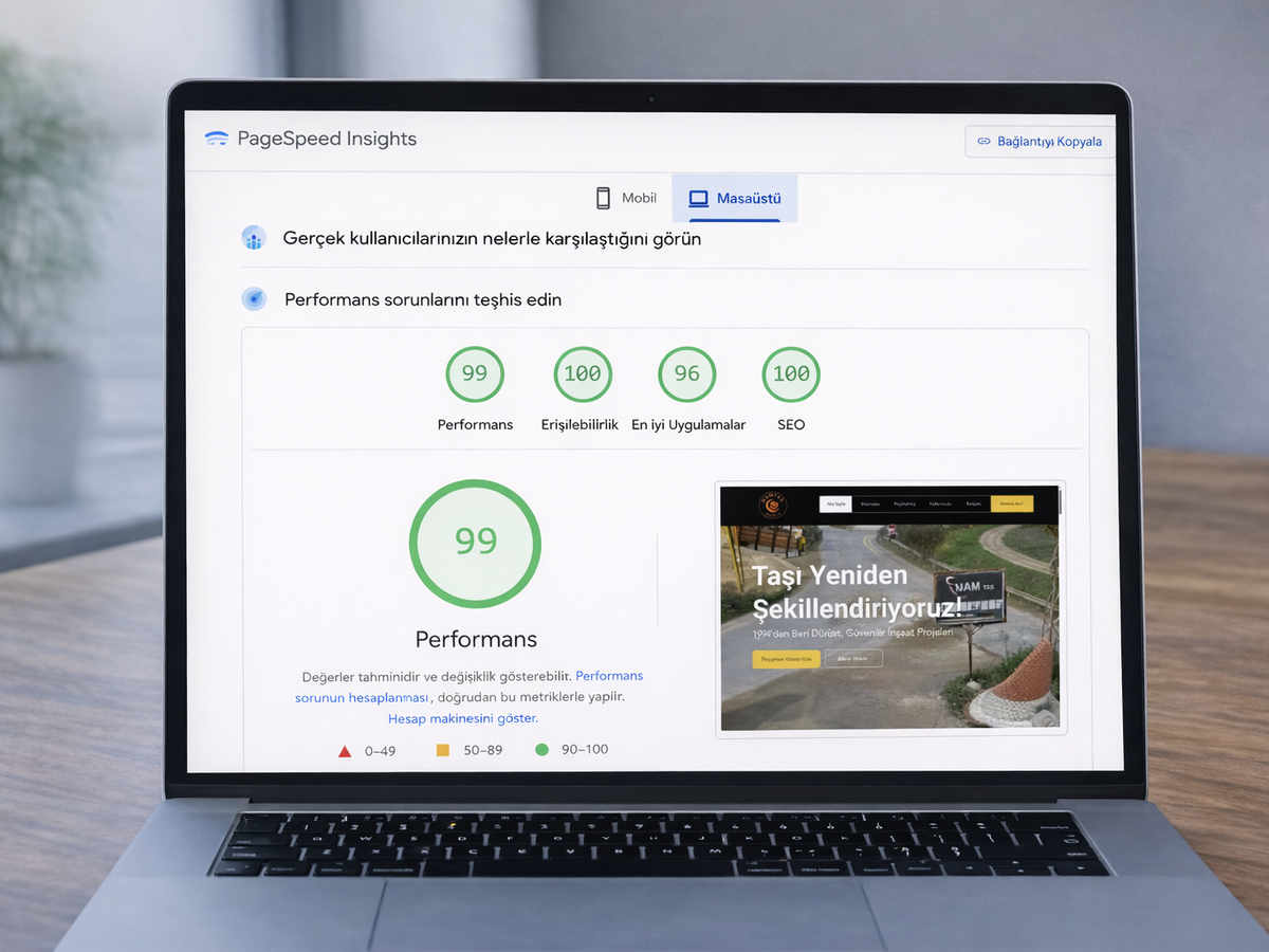 Google hız puanı – sektörde REKOR